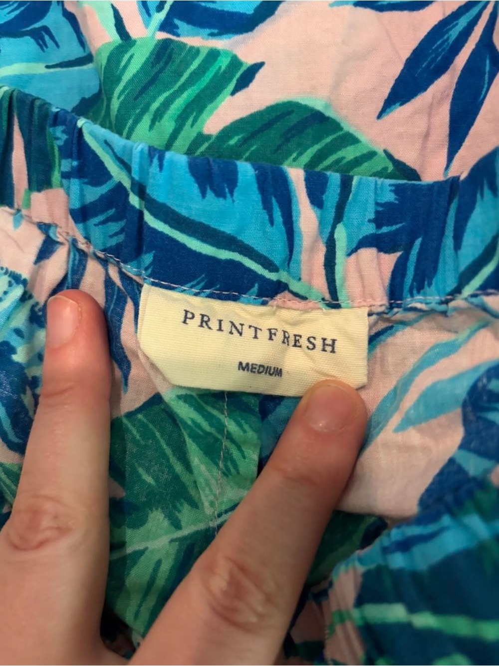 Printfresh Karma Chameleon Tropical Leaf Short Pajama Set, 100% cotton, M - Picture 6 of 6